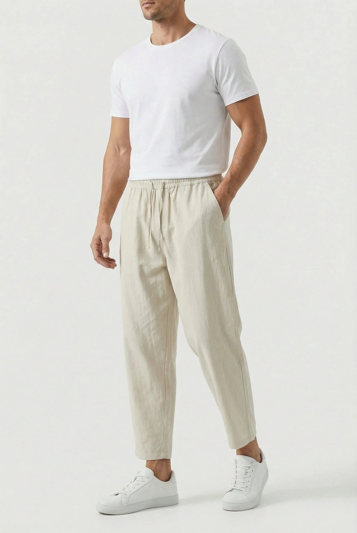 Pantalones Joel | Mezcla De Algodón Y Lino Estilo Holgado Para Verano