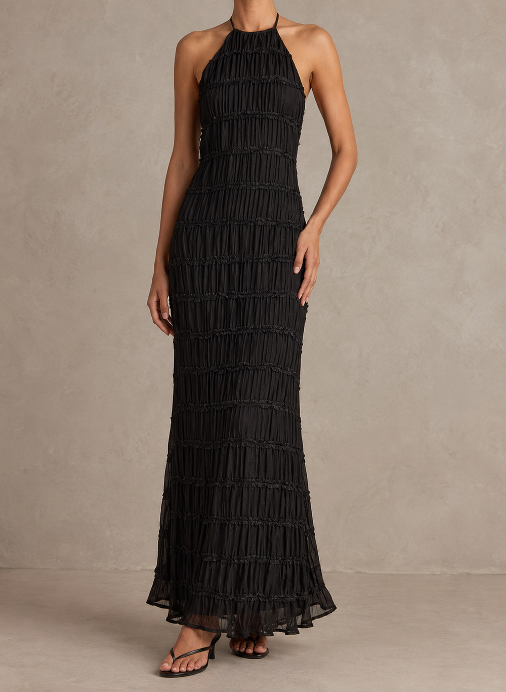 Olaya | Elegante vestido largo con escote halter