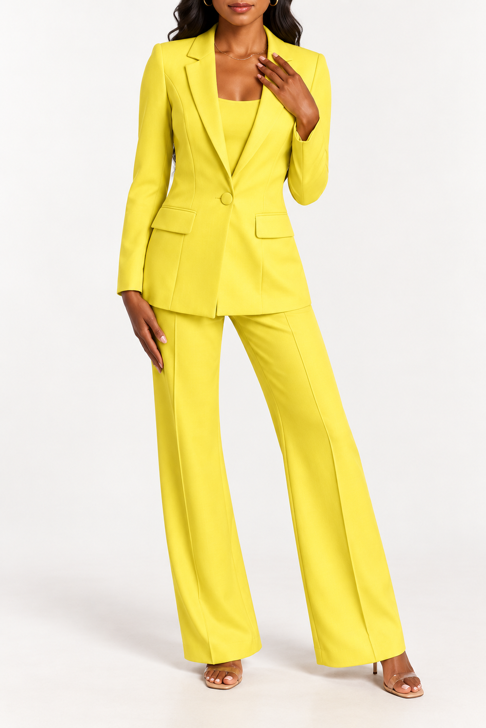 Marina |Chaqueta a medida y pantalones de pierna ancha