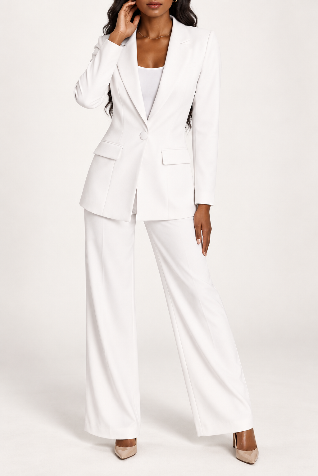 Marina |Chaqueta a medida y pantalones de pierna ancha