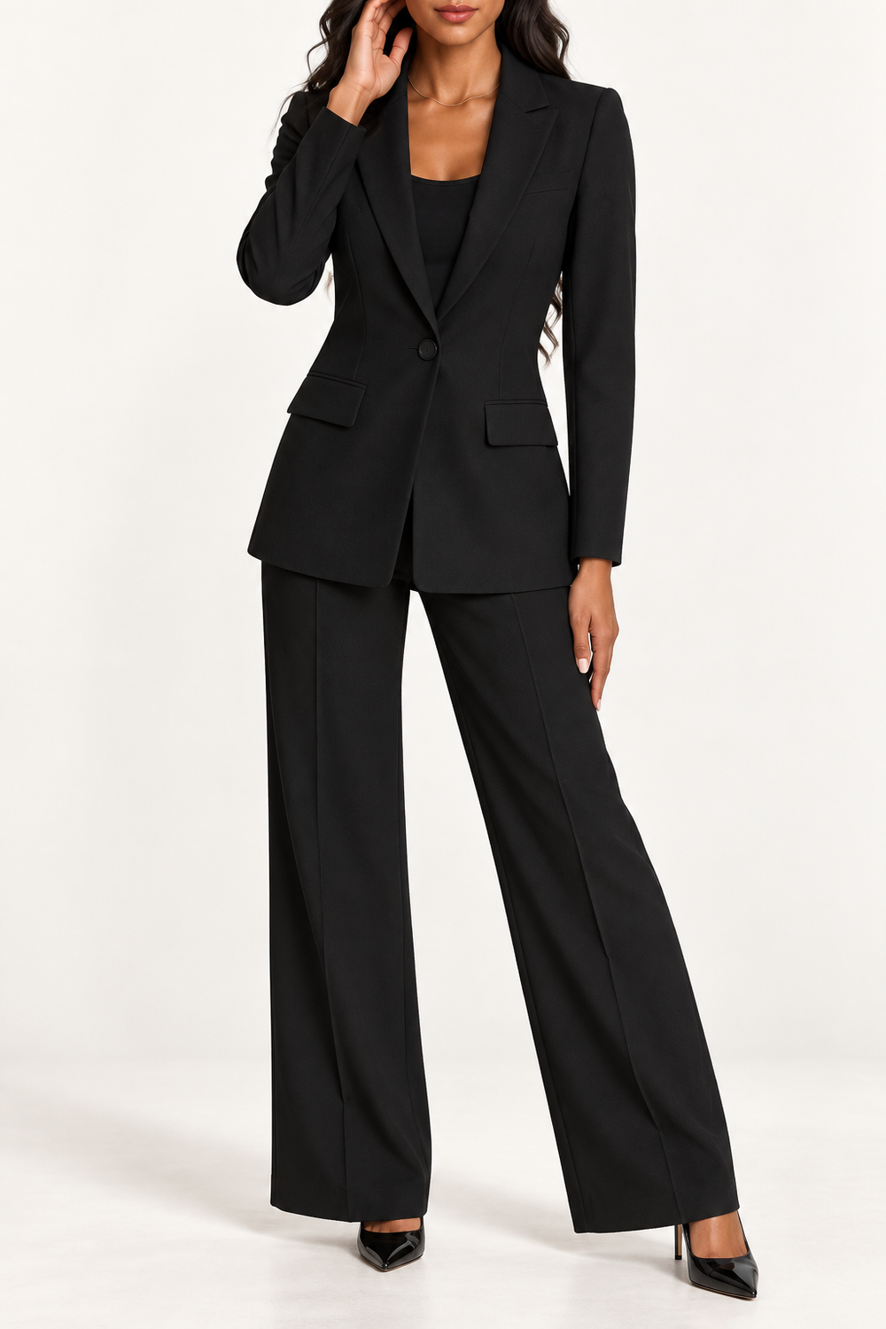 Marina |Chaqueta a medida y pantalones de pierna ancha