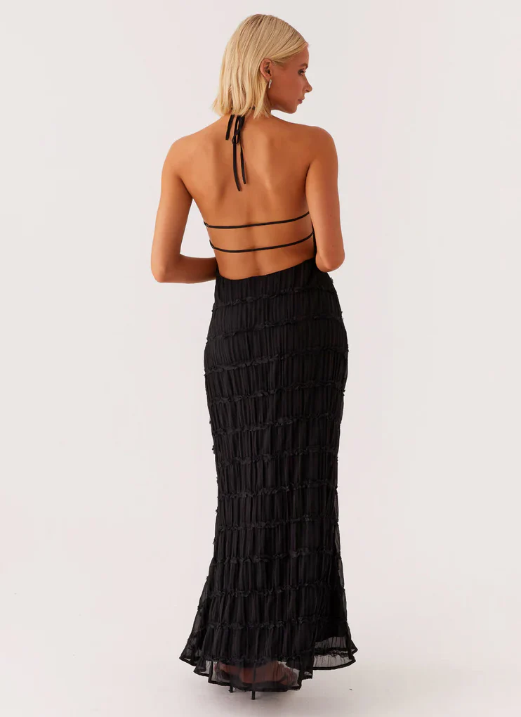 Olaya | Elegante vestido largo con escote halter