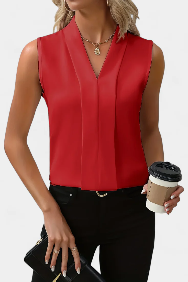 Gisela | Blusa sin mangas con escote en V y corte holgado