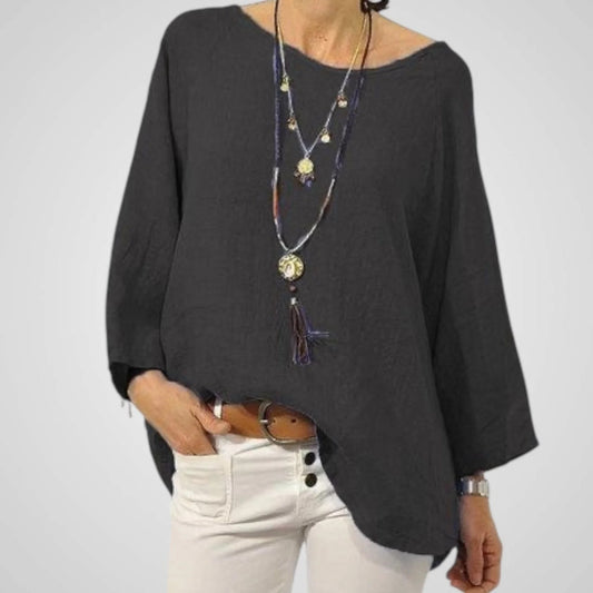 Erika | Camisa de mujer – Mezcla de algodón y lino y corte cómodo