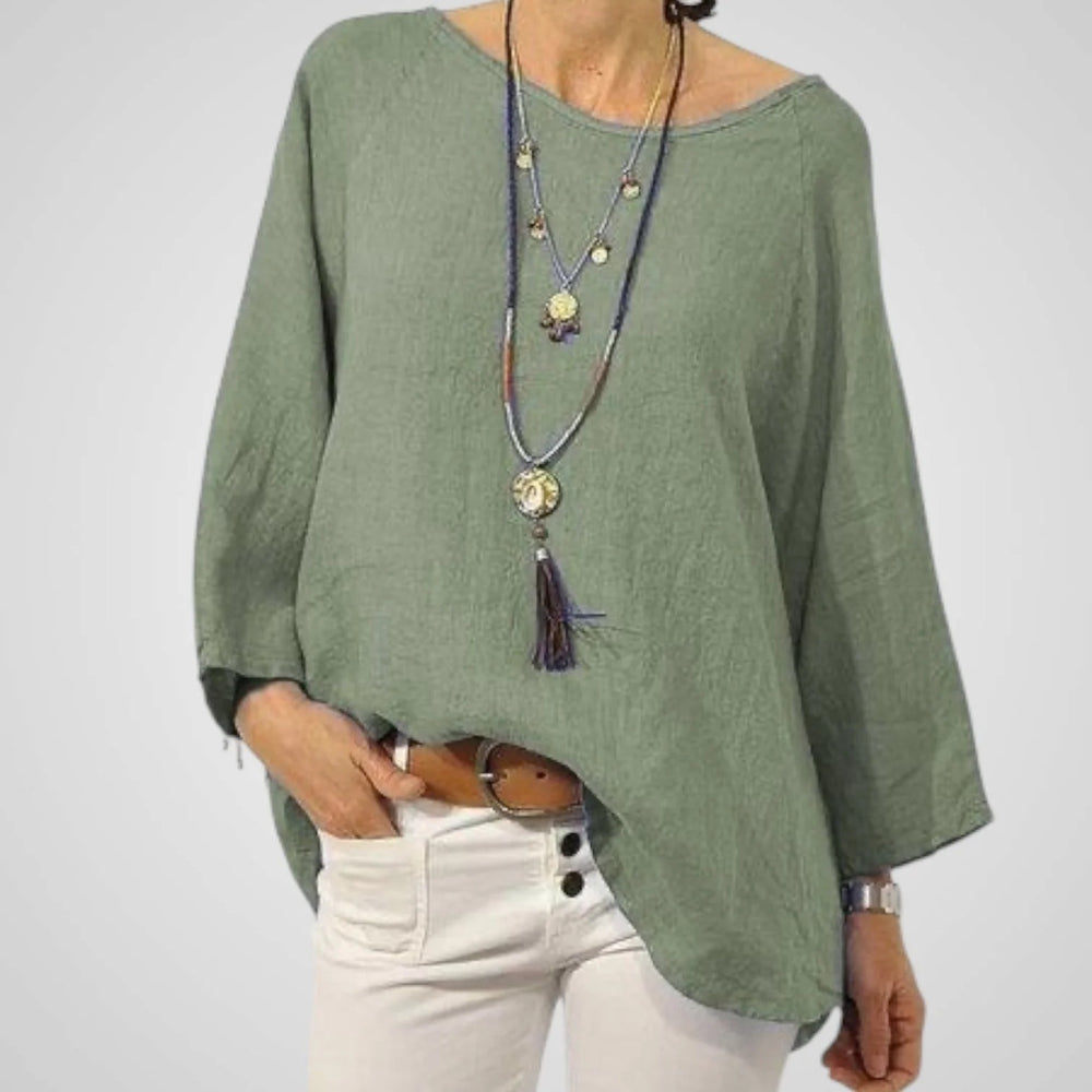 Erika | Camisa de mujer – Mezcla de algodón y lino y corte cómodo