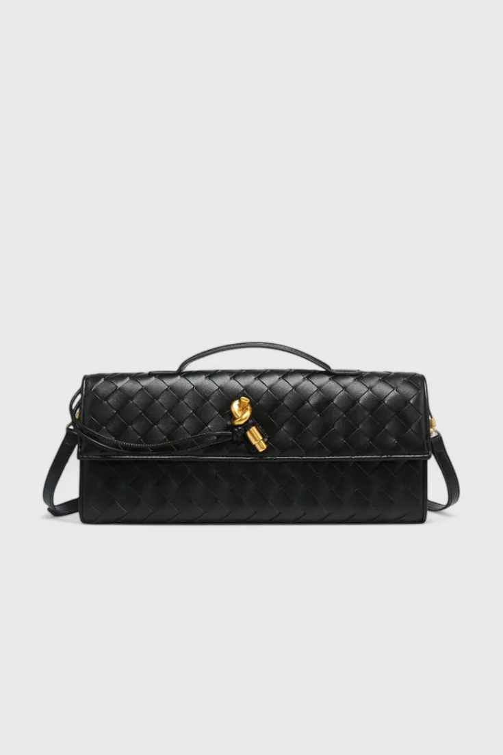 Gara | Bolso de mano con detalle de cinta dorada