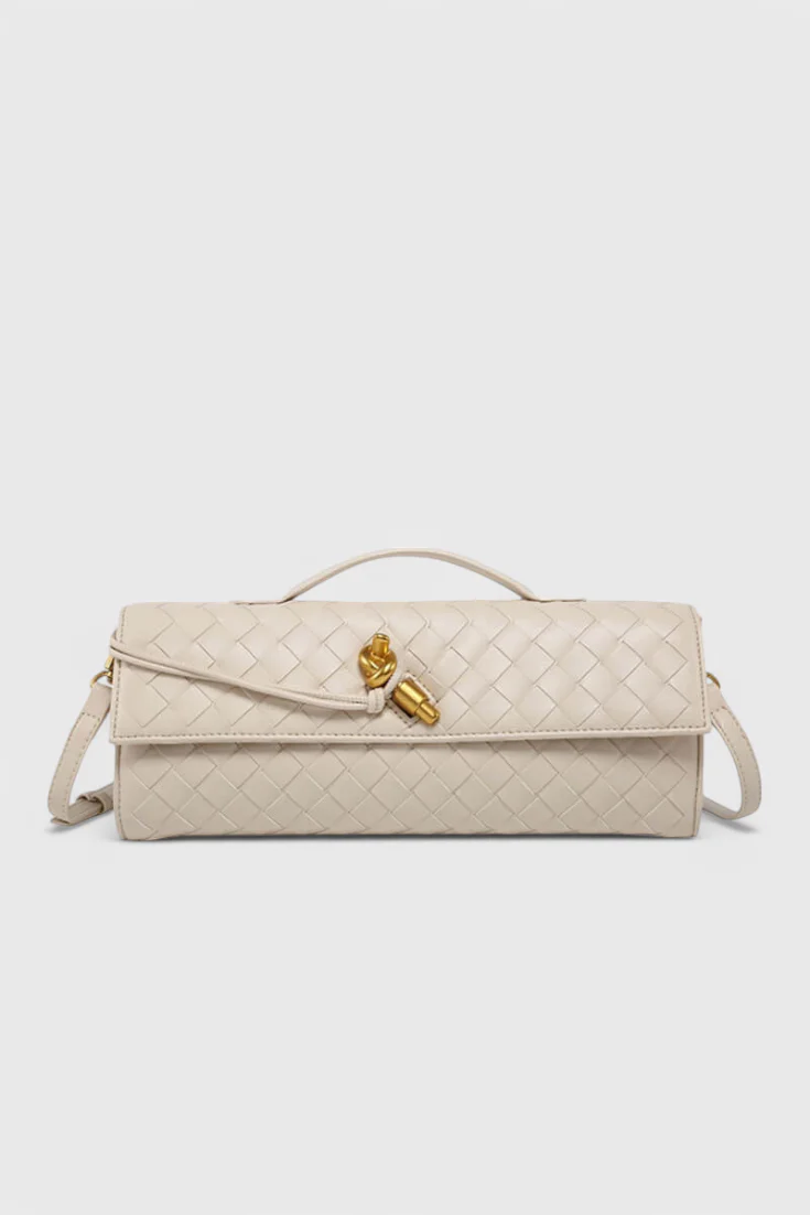 Gara | Bolso de mano con detalle de cinta dorada