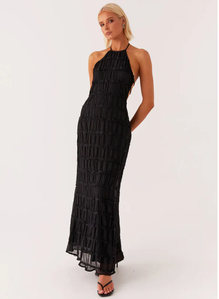 Olaya | Elegante vestido largo con escote halter