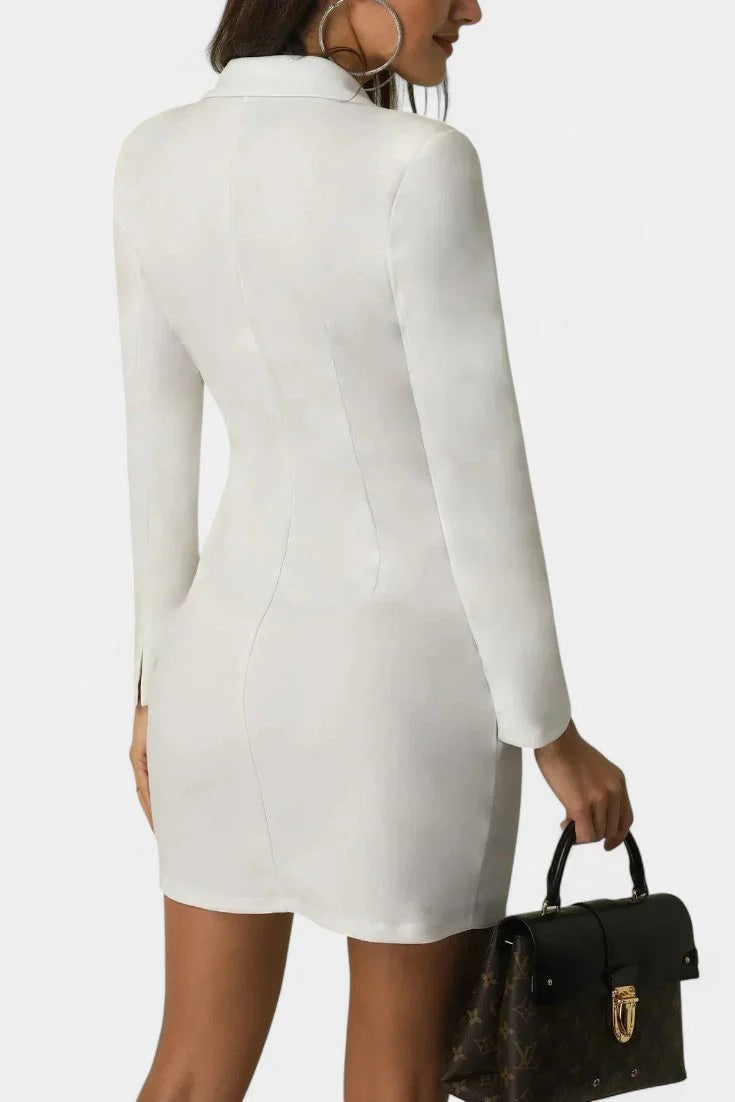 Andrea |  Elegante vestido tipo blazer con doble botonadura