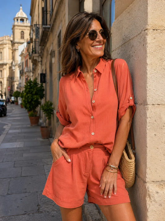 Leila | Conjunto informal con pantalones cortos y camiseta